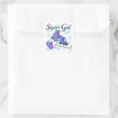 Skater Girl Vierkante Sticker (Tas)