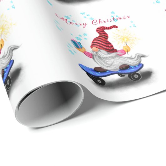 Skater Gnome met cadeaupapier (Rol Hoek)