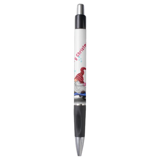 Skater Gnome met Gift Christmas Pen (Voorkant Verticaal)