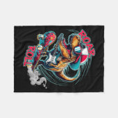 Skater Guitar T-rex Roar Roll Dinosaur For Boys Me Fleece Deken (Voorkant (Horizontaal))