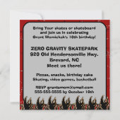 Skater guy Birthday Party Invitation Kaart (Achterkant)