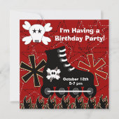 Skater guy Birthday Party Invitation Kaart (Voorkant)