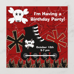 Skater guy Birthday Party Invitation Kaart