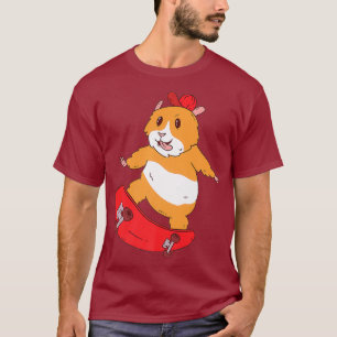 Skater Hamster Grappige Skateboarder Schaatsen Coo T-shirt