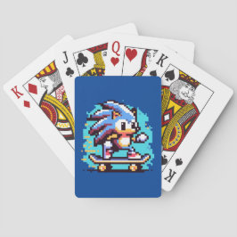 Skater Hedgehog Fast & Fun Pixel Art Skateboarden Pokerkaarten
