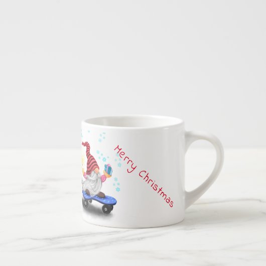 Skater Kerst Gnome met Gift Mok (Rechts)