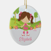 Skater-kerstversiering met schaatsen keramisch ornament (Rechts)