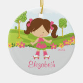 Skater-kerstversiering met schaatsen keramisch ornament (Voorkant)