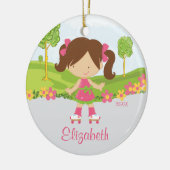 Skater-kerstversiering met schaatsen keramisch ornament (Links)