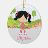 Skater-kerstversiering met schaatsen keramisch ornament (Links)