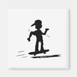 Skater Kind door Cussdum Design Magneet