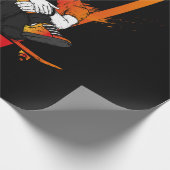 Skater Leeuw in jeans sneakers en met skateboard Cadeaupapier (Hoek)