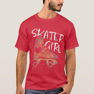 Skater Meisje Roller Schaatsen Rolschaatsen T-shirt