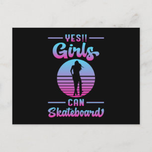 Skater meisje sk8 meisjes skateboard schaatsen cad briefkaart