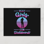 Skater meisje sk8 meisjes skateboard schaatsen cad briefkaart (Voorkant)