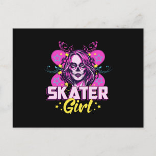 Skater meisje sk8 skateboard meisjes schaatsen cad briefkaart
