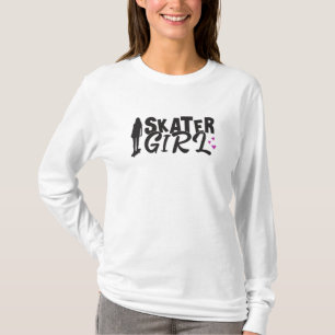 Skater meisje sk8 skateboard schaatsen grappig cad t-shirt