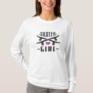 Skater Meisje Skateboard Schaatsen SK8 Schaats Gif T-shirt