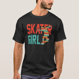 Skater Meisje Skatergirl Skateboarden Schaats Skat T-shirt