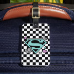 Skater Meisje Supergirl Harten S-Shield Bagagelabel<br><div class="desc">Supergirl | Bekijk deze leuke Supergirl S-Shield met blauwgroen,  paarse en geruite harten!</div>