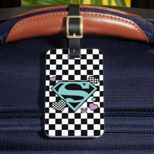 Skater Meisje Supergirl Harten S-Shield Bagagelabel