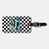 Skater Meisje Supergirl Harten S-Shield Bagagelabel (Voorkant horizontaal)