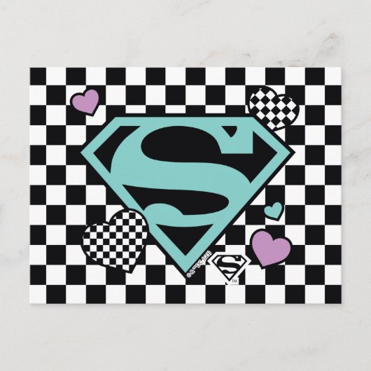 Skater Meisje Supergirl Harten S-Shield Briefkaart (Voorkant)
