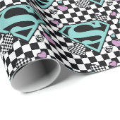 Skater Meisje Supergirl Harten S-Shield Cadeaupapier (Rol Hoek)