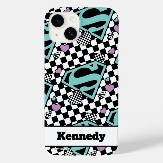 Skater Meisje Supergirl Harten S-Shield Case-Mate iPhone Case (Achterkant)