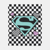 Skater Meisje Supergirl Harten S-Shield Fleece Deken (Voorkant)