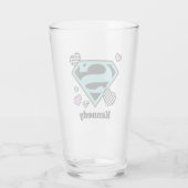 Skater Meisje Supergirl Harten S-Shield Glas (Achterkant)