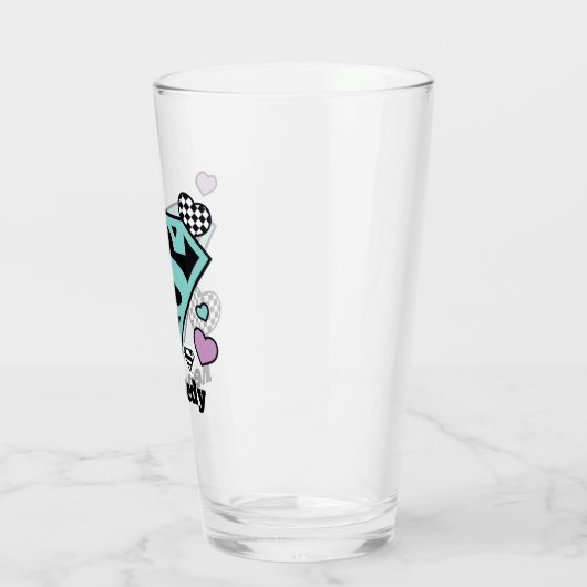 Skater Meisje Supergirl Harten S-Shield Glas (Links)