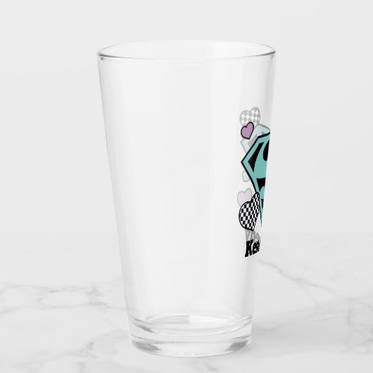 Skater Meisje Supergirl Harten S-Shield Glas (Rechts)