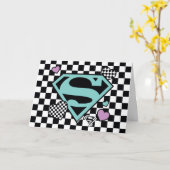 Skater Meisje Supergirl Harten S-Shield Kaart (Gele Bloem)