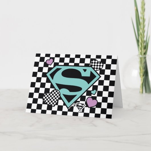 Skater Meisje Supergirl Harten S-Shield Kaart (Voorkant)
