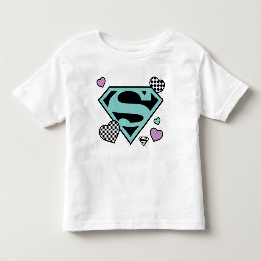 Skater Meisje Supergirl Harten S-Shield Kinder Shirts (Voorkant)