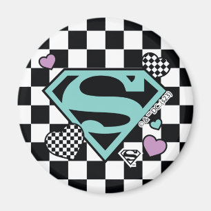 Skater Meisje Supergirl Harten S-Shield Magneet