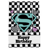 Skater Meisje Supergirl Harten S-Shield Medium Cadeauzakje (Achterkant)