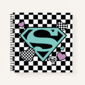 Skater Meisje Supergirl Harten S-Shield Notitieboek (Voorkant)