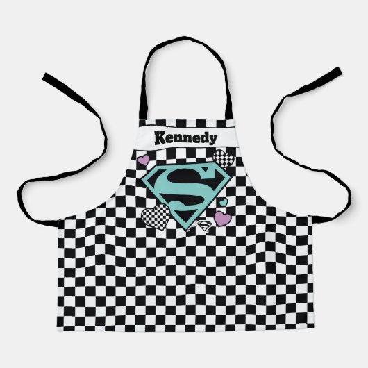 Skater Meisje Supergirl Harten S-Shield Schort (Voorkant)