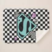 Skater Meisje Supergirl Harten S-Shield Sherpa Deken (Voorkant (horizontaal))