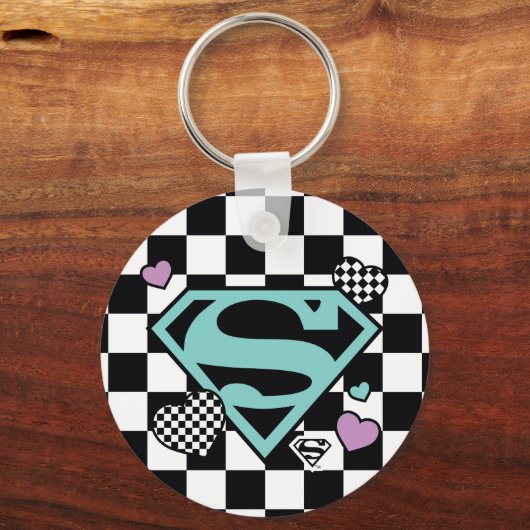 Skater Meisje Supergirl Harten S-Shield Sleutelhanger (Achterkant)