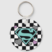Skater Meisje Supergirl Harten S-Shield Sleutelhanger (Achterkant)
