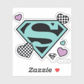 Skater Meisje Supergirl Harten S-Shield Sticker (Vel)