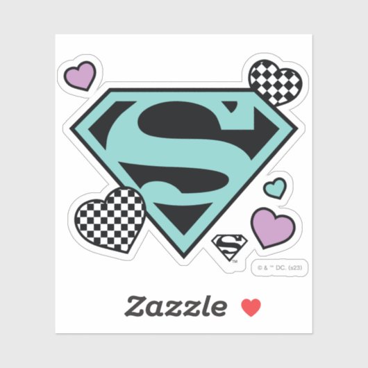 Skater Meisje Supergirl Harten S-Shield Sticker (Vel)