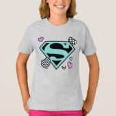 Skater Meisje Supergirl Harten S-Shield T-shirt (Voorkant)