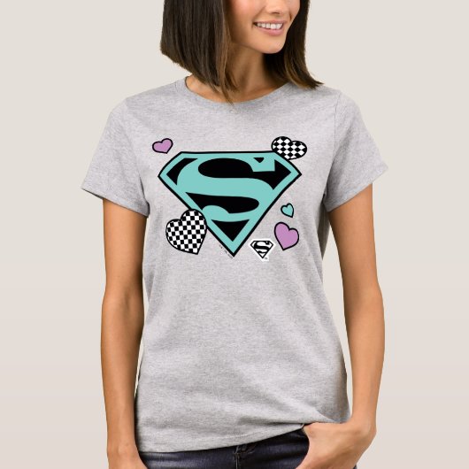 Skater Meisje Supergirl Harten S-Shield T-shirt (Voorkant)