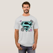 Skater Meisje Supergirl Harten S-Shield T-shirt (Voorkant volledig)