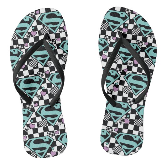 Skater Meisje Supergirl Harten S-Shield Teenslippers (Voetbed)