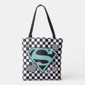 Skater Meisje Supergirl Harten S-Shield Tote Bag (Achterkant)
